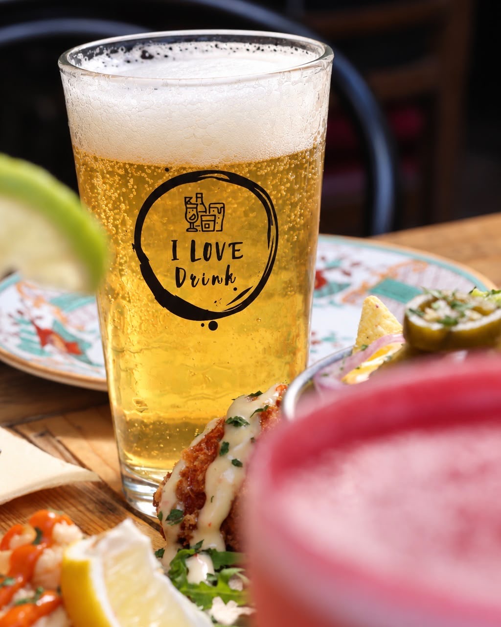 Bière servie dans un verre I Love Drink